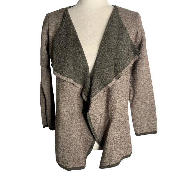 Lineamaglia Sweaters - Anthropologie Lineamaglia Wool Cardigan Sweater S Brown Open Front Waterfall